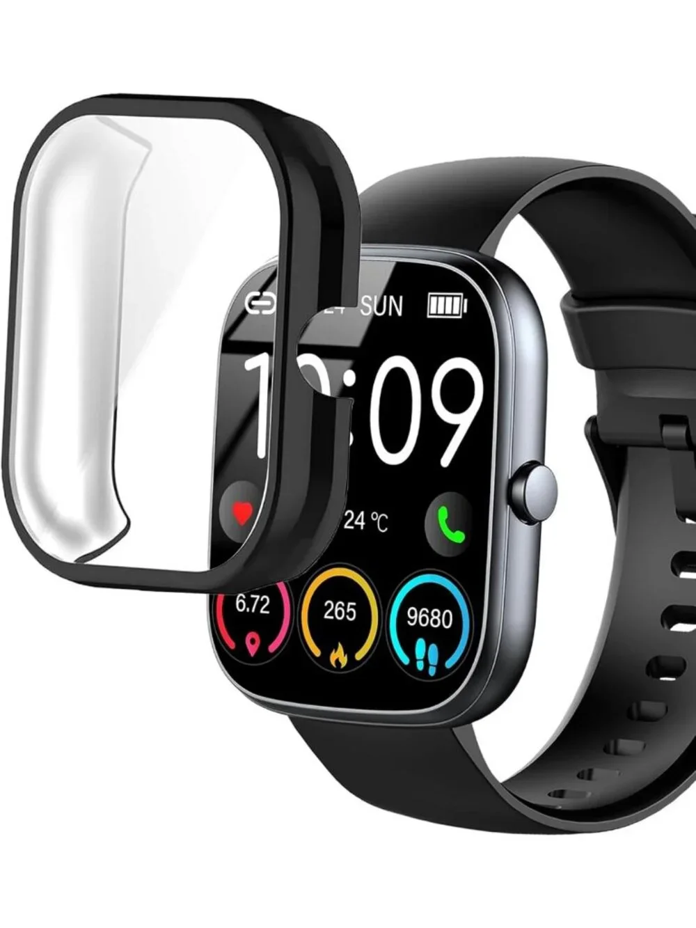 Soft Slim TPU Smart Watch Case - Anti-Scratch Protective Bumper Cover for 1.91